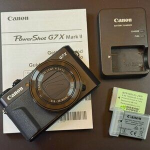 Canon PowerShot G7X Mark II, 20.1MP Digital Camera , Black, Excellent Conditio